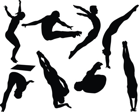free style diving collection - vector