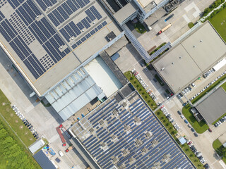 solar panels on factory rooftop