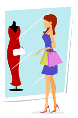 illustration of shopping lady