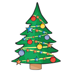 fully editable vector illustration of isolated christmas tree