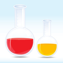 iiiustration of colored chemical in flask