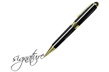 illustration of fountain pen on isolated background