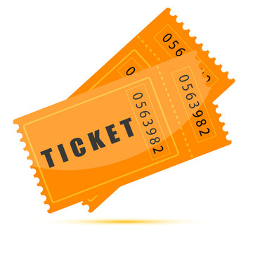 illustration of movie tickets on white background
