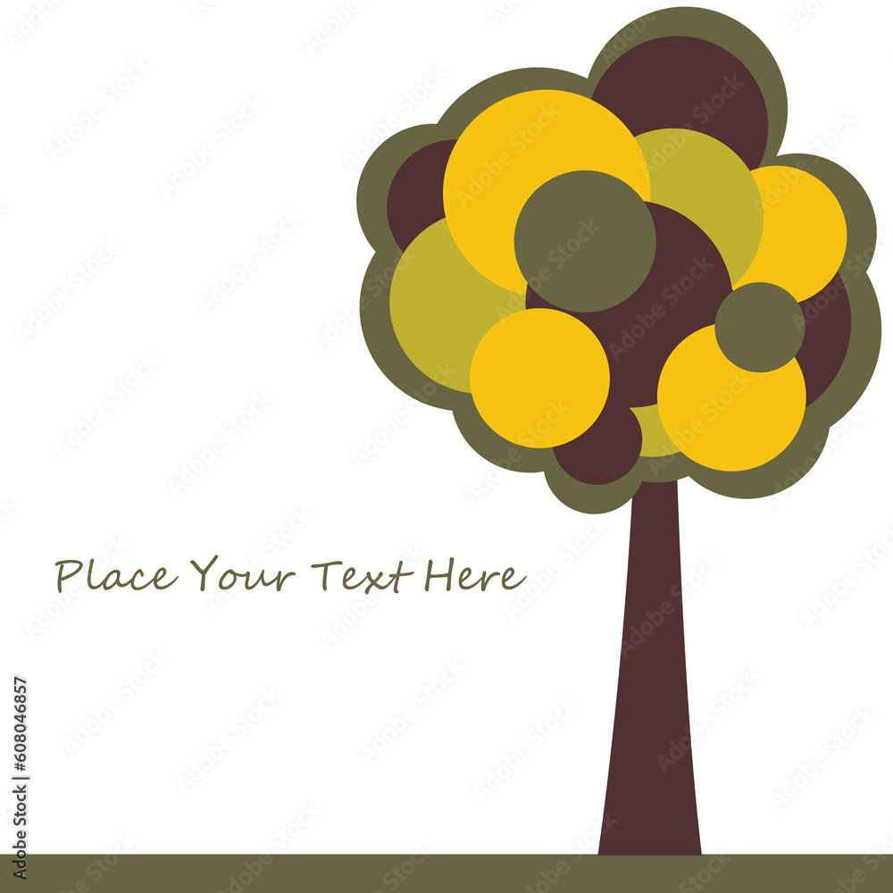 Poster card design with stylized trees and text. vector illustration card design with stylized trees and te