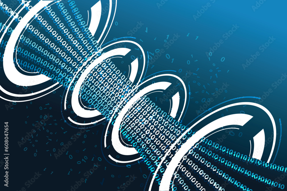 Aufkleber illustration of abstract binary background