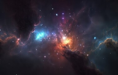 Obraz na płótnie Canvas Star field in space a nebulae and a gas congestion.