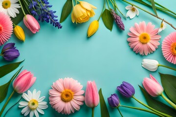 most beautiful flowers and vegetables on pastel background Generative Ai technology