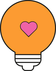Bulb and heart, love learn symbol logo icon