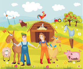 vector illustration of a farm