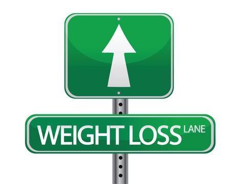 Weight loss green sign isolated over a white background
