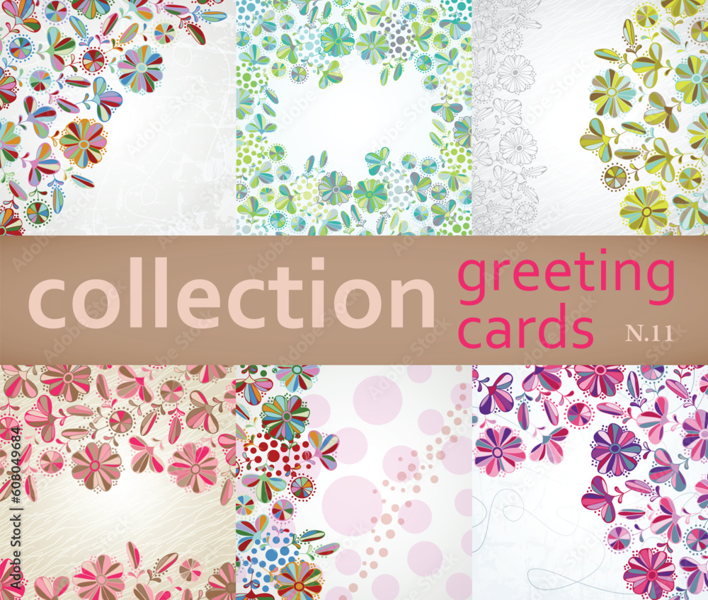 Wall mural collection greeting cards