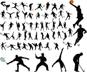 58 high quality sportsmen - vector