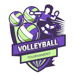 Modern Volleyball symbol.It's for winner concept