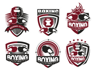 Collection of Boxing Gloves logo set