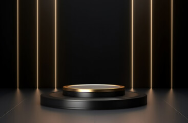 podium view with luxury background, generative ai