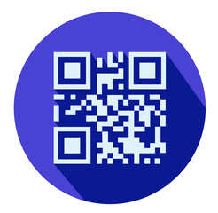 Modern color business QR-Code icons with long shadow effect