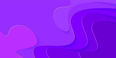 Horizontal banners paper cut waves abstract background.