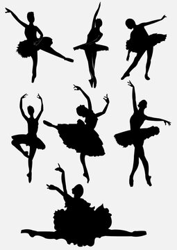 A collection of ballet dancers silhouettes vector illustration isolated on white background