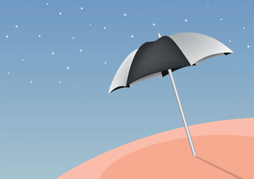 vector illustration of a parasol