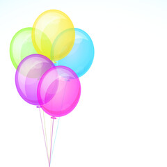Five Birthday Celebration Balloons Isolated on White Background Illustration for your design.