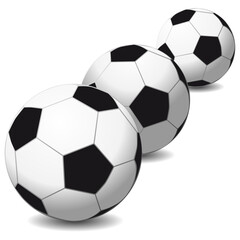 Fototapeta premium Soccer balls isolated on white background. Illustration for your design