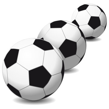 Soccer balls isolated on white background. Illustration for your design