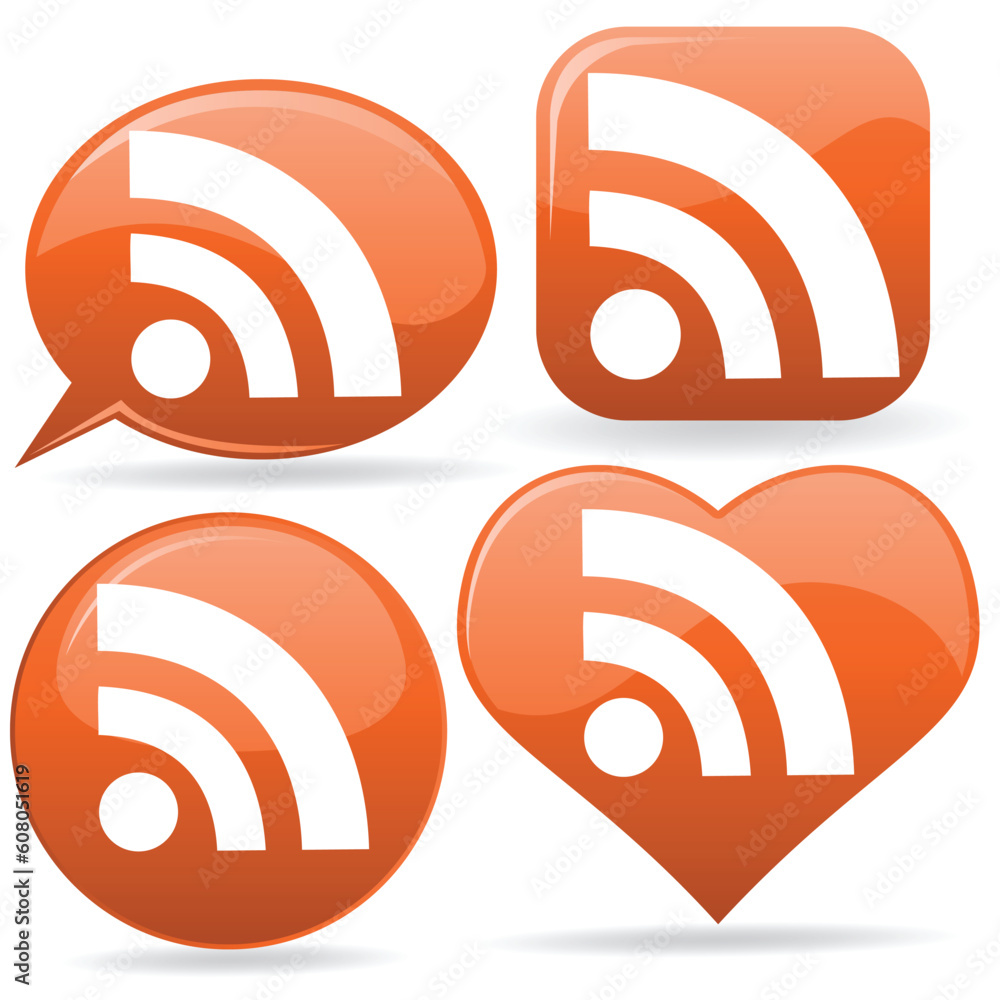 Poster vector set of rss icons