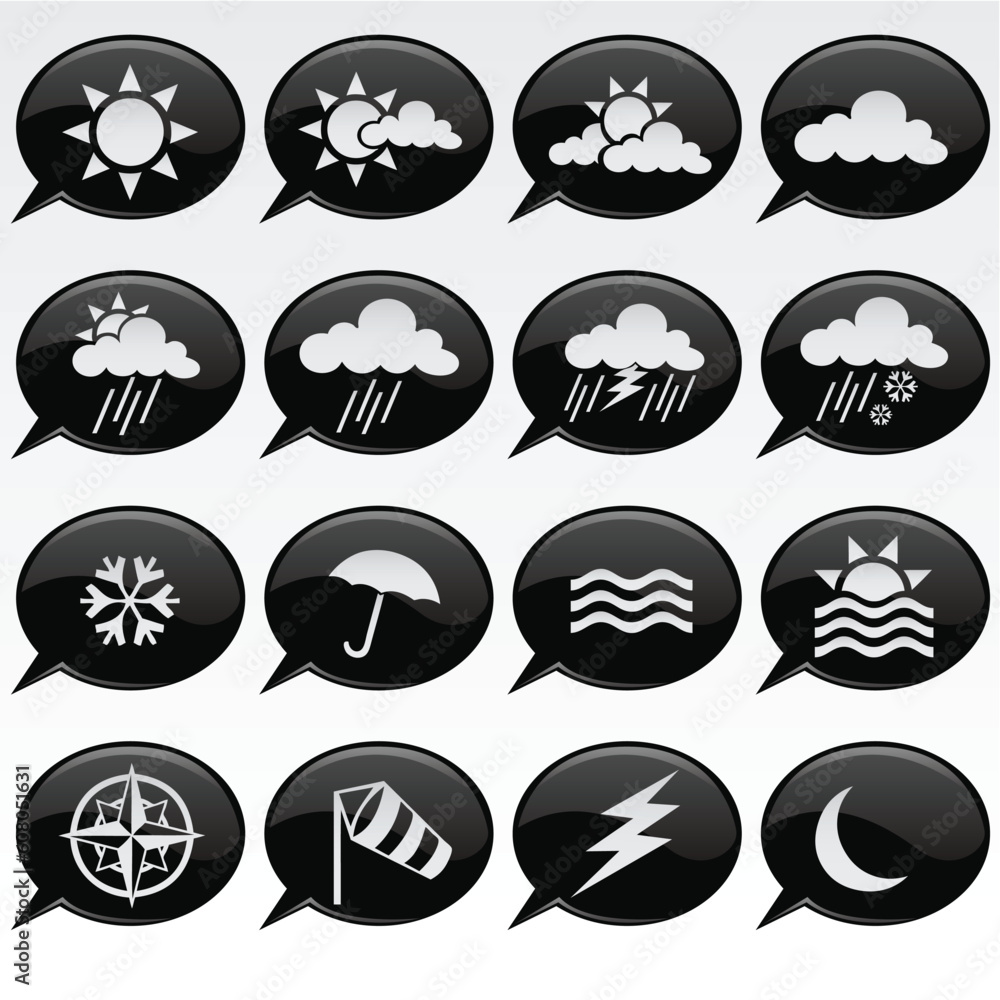 Poster vector collection of weather icons