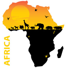vector illustration for the animals of africa © Designpics
