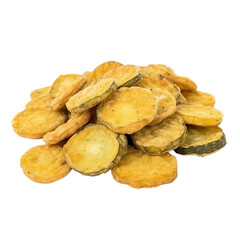 fried pickles isolated on a transparent background - obrazy, fototapety, plakaty