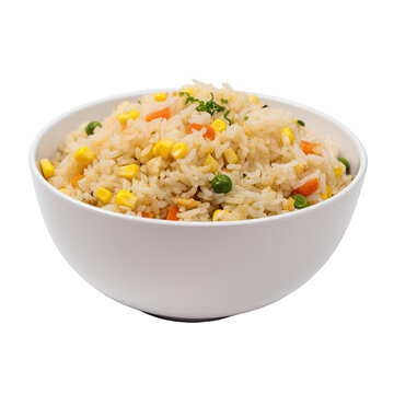 bowl of fried rice isolated on a transparent background