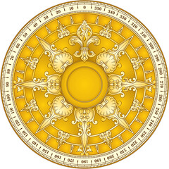 Retro gold compass vector