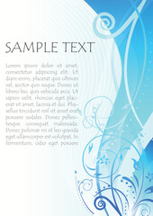 illustration of vector floral background with sample text