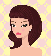 A portrait of a young beautiful girl  with brown hair