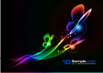 Abstract vector eps10 glowing background. Butterfly. For your design.