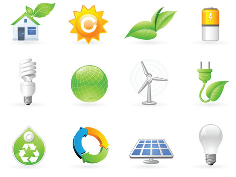 Ecology and Alternative Energy icon set
