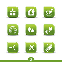 Set of nine ecology web icons from series