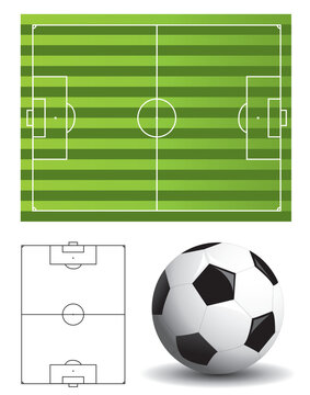 Football, field and outline set
