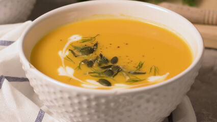 Homemade pumpkin soup