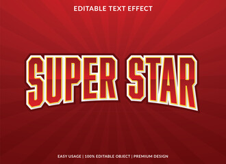 super star editable text effect template with abstract background and 3d style use for business brand and logo