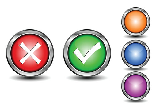 Vector illustration of check mark buttons
