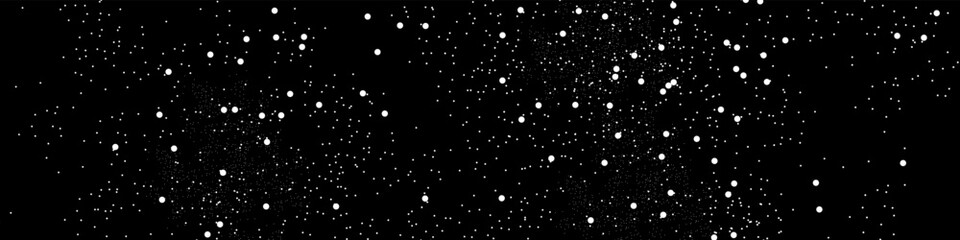Abstract black background with white dots texture. Abstract sky with stars. Vector illustration.