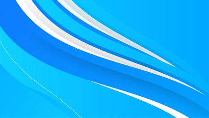 Abstract blue wavy with gradient blue and white curved lines background