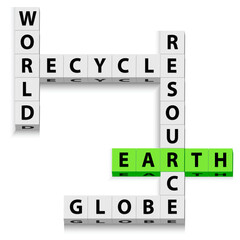 illustration of world recycle o white background