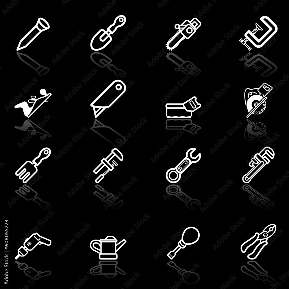 Poster a vector series set of tool icons
