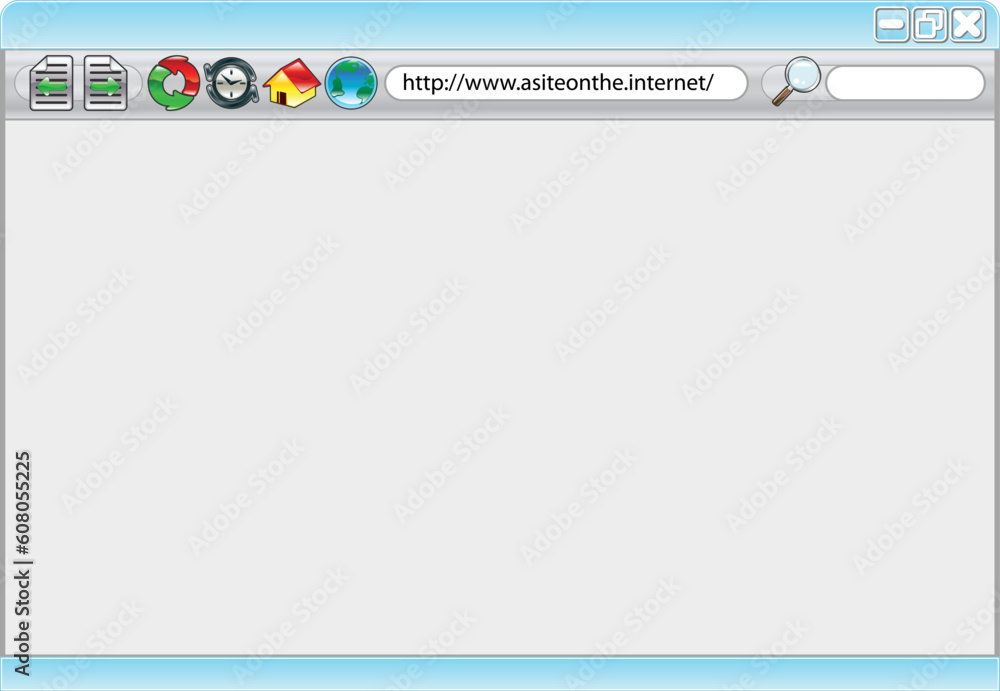 Poster an illustration of an internet web browser with copyspace if required