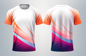 Sport jersey template with front and back view, generative ai