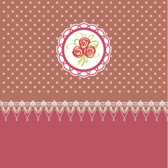 Cute greeting vector card with roses element design for birthday or easter