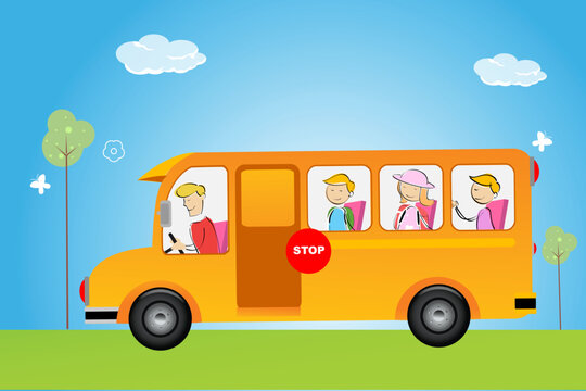 illustration of school bus