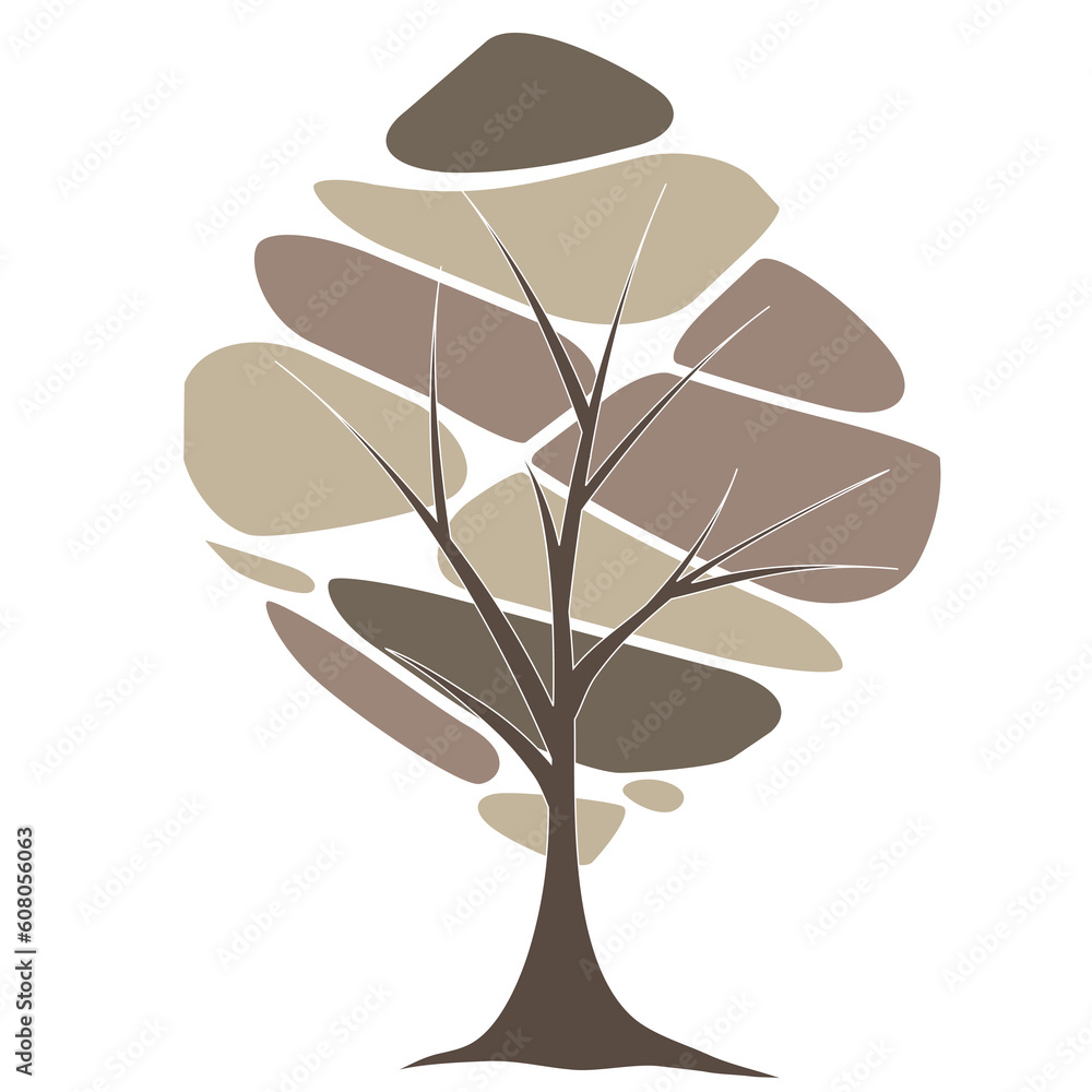 Poster card design with stylized trees and text. vector illustration card design with stylized trees and te